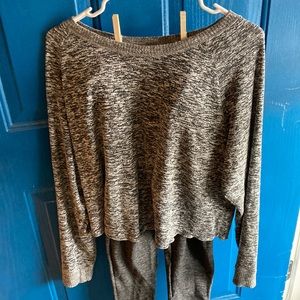 White and gray long sleeve large. Time and Tru leggings XXL(20)